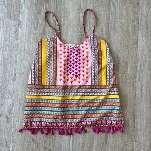 Womens Joy Joy Pink Colorful Tank Top - S